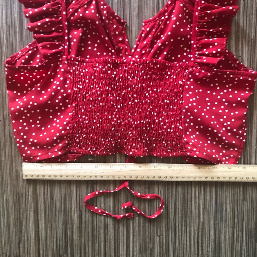 Lulus Polka Dot Crop Top - Picture 6 of 8